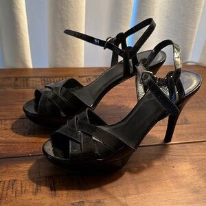 Stuart Weitzman Black Strappy Heels
